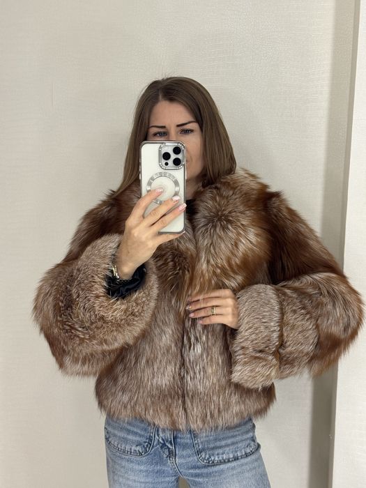 Лисиця шуба натуральна лисья шубка цельная размер XS  рыжая