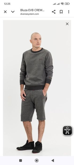 Szara ocieplana bluza Diverse męska Everbase CREW M