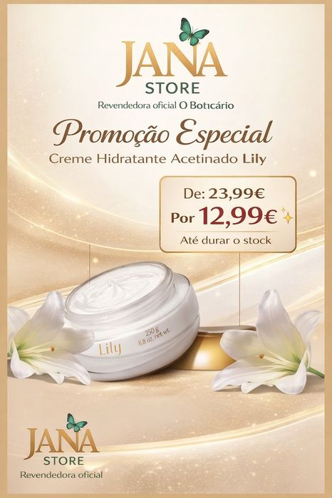 Creme acetinado hidratante Lily O Boticário