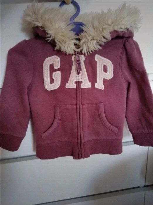 Ciepła bluza z kapturem ocieplana GAP r. 86-92