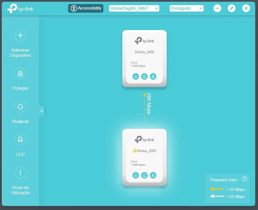 Adaptador Powerline TP-LINK 2 portas Rede 1 Gbps (1000 Mbps)