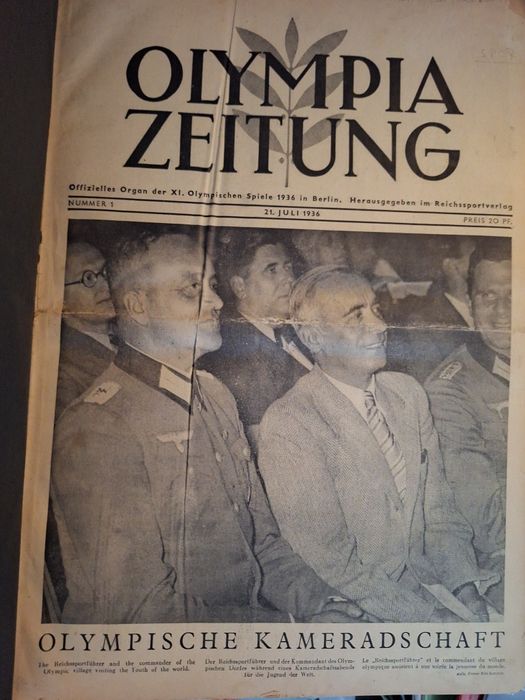 Jogos Olímpicos 1936 - jornal diário dos Jogos