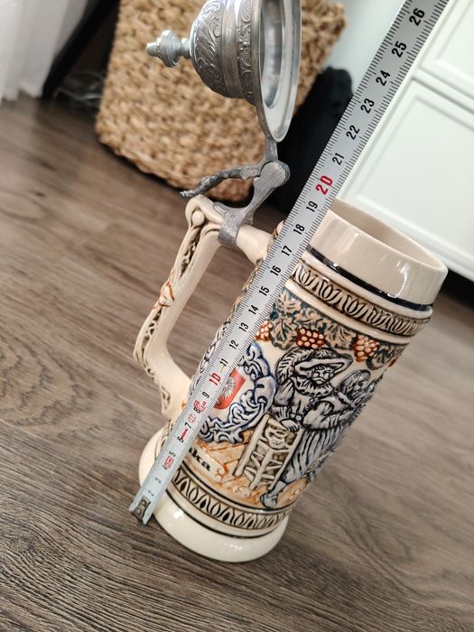 Kolekcjonerski, ozdoby, ceramiczny kufel do piwa, Herb Szczecina, gryf