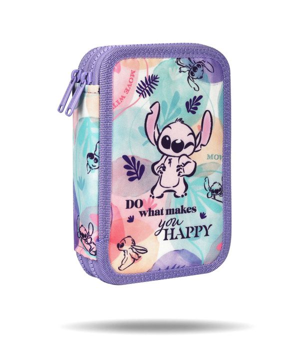 Piórnik 2-komorowy Disney Fashion Stitch Jumper 2 z wyposażeniem. Patio