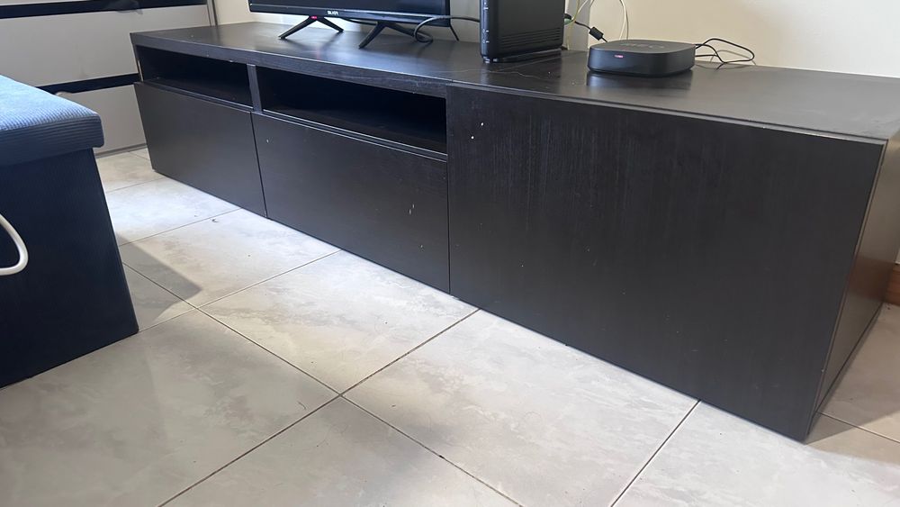 Estante rack para tv preto