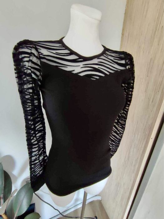 Bluzka damska czarna, długie rękawy, rozmiar uniwersalny S,M,L