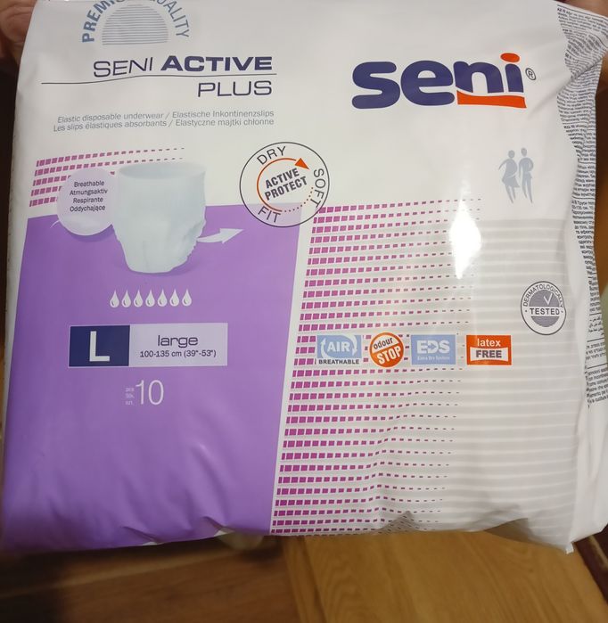 Pieluchomajtki Seni Active Plus L* 60szt