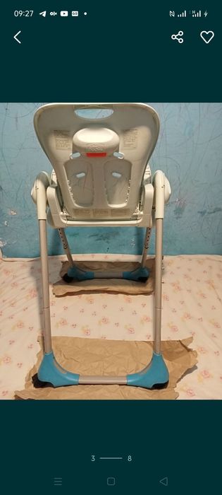Стільчик для годування чіко полі 2 в 1 на запчастини chicco