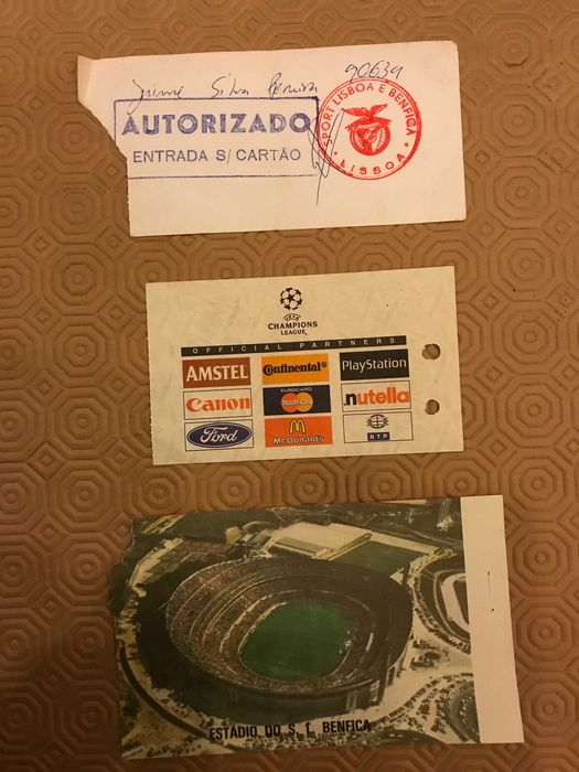 BENFICA - Bilhetes antigos futebol