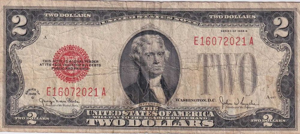 1928r. - USA - 2 Dolary