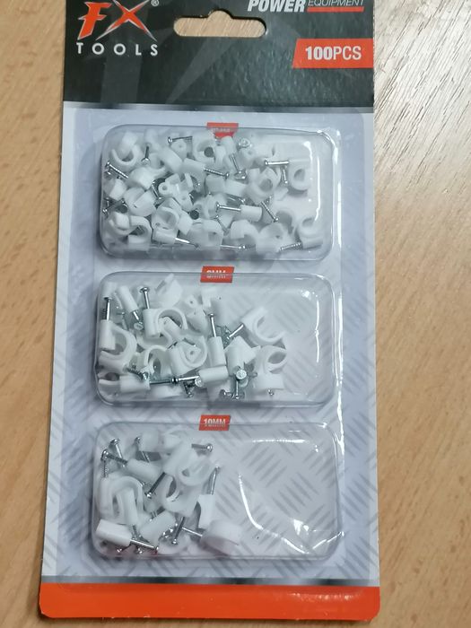 Klipsy zaczepy uchwyty na kabel 100 szt.