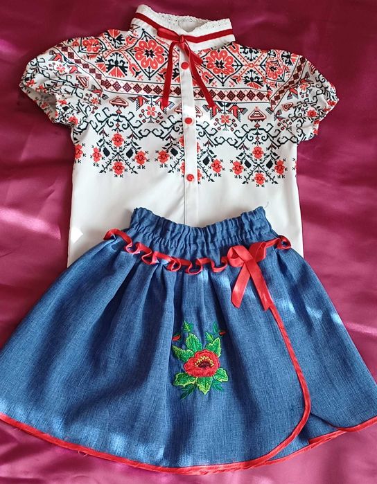 Блузка вишиванка для дівчинки, юбка