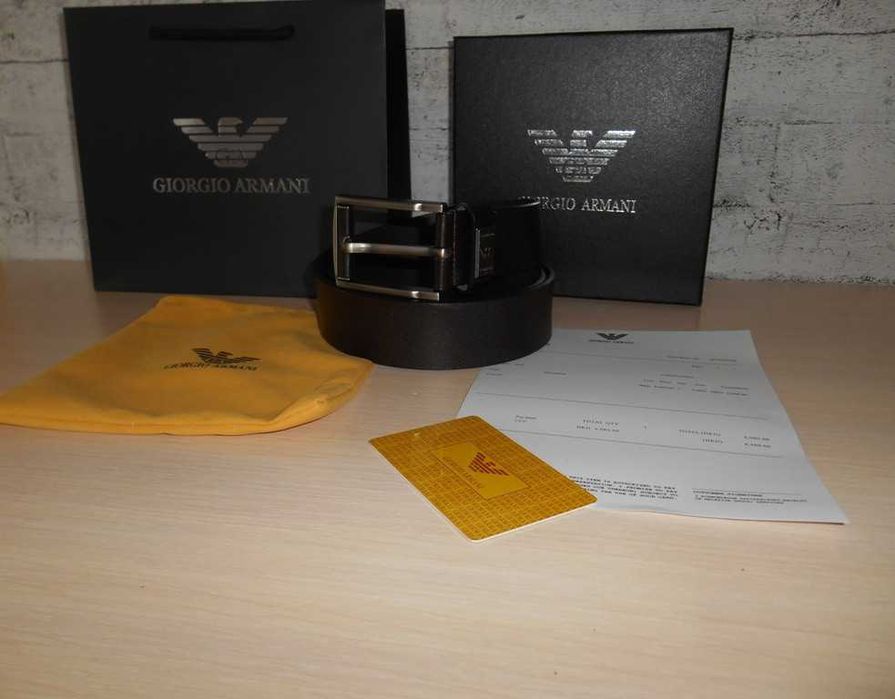 Emporio Armani pasek firmowy, skóra naturalna, Włochy 229