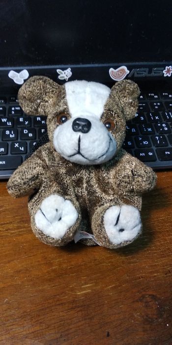 Плюшевая собачка ,рюкзачек на замке