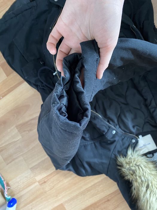 Куртка зимова 52-54 жіноча тепла з опушкою чорна довга на груди до 120