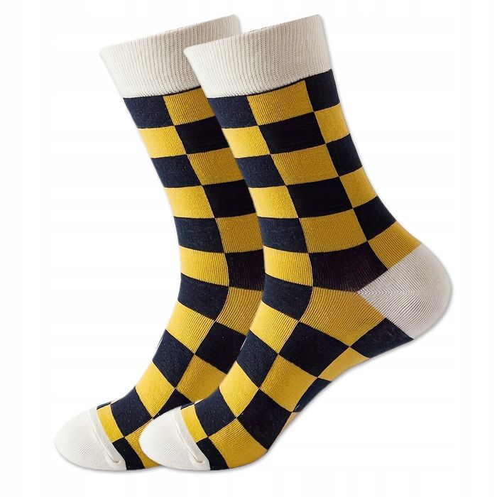 Skarpetki w kratę SKARPETY 1 para Krem-Krem rozmiar 36-44