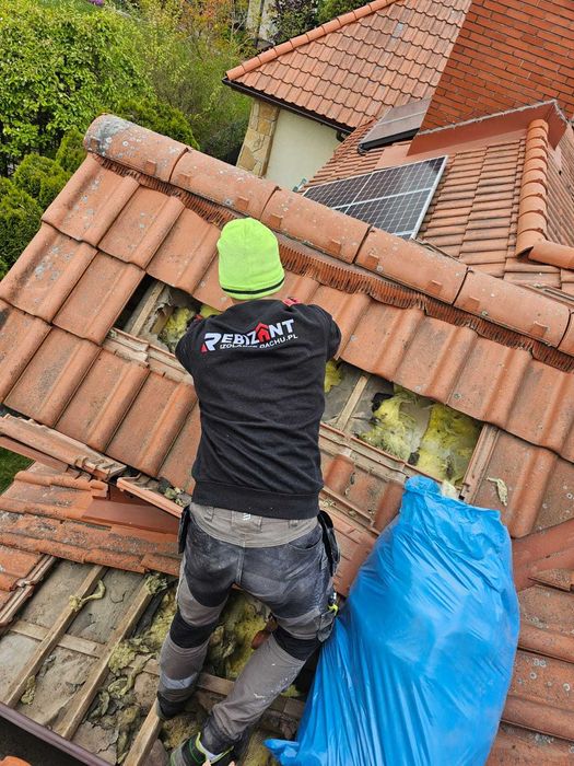 Naprawy dachów po kunach / kuna na dachu /  Izolacje pianą i celulozą
