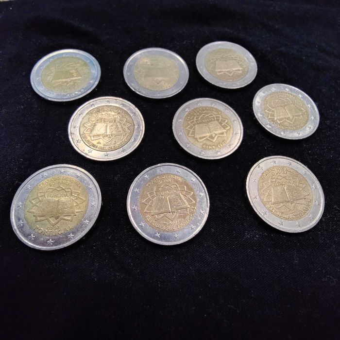 Lote de 9 Moedas de 2 Euros - Tratado de Roma