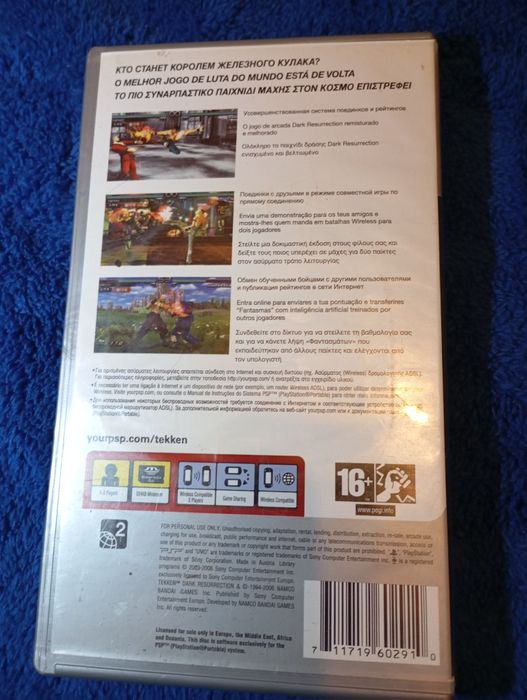 Caixa Tekken Dark Resurrection Psp