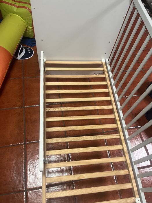 berço/cama Trama Big star branco cinza 2 unidades