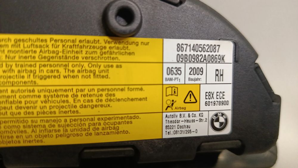 Airbag banco direito BMW 1 (E81)