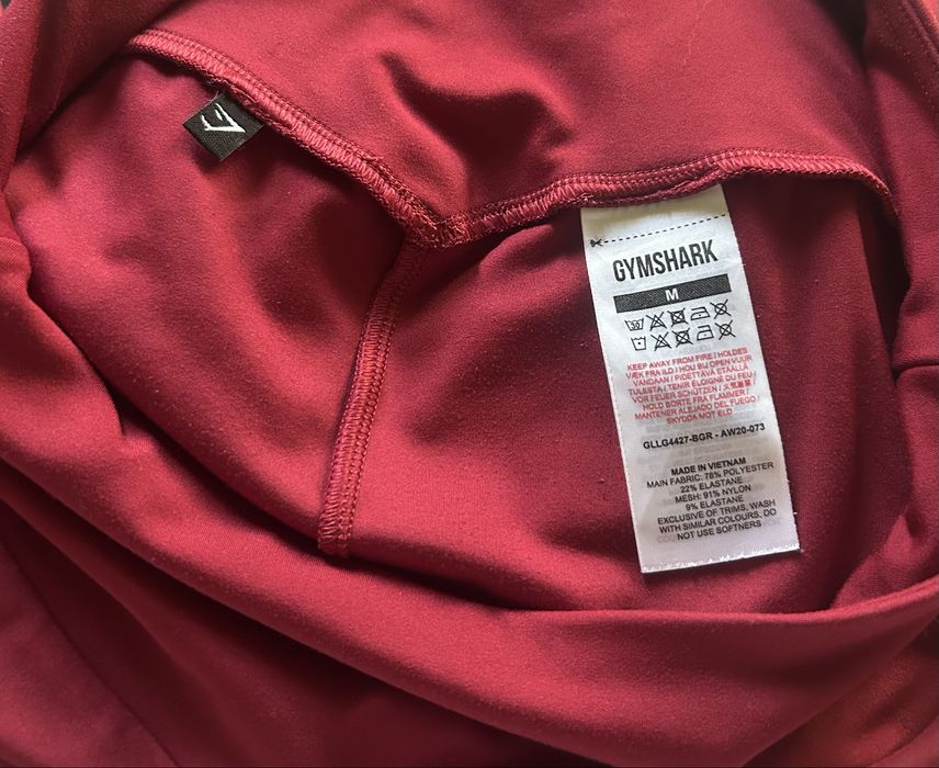 GymShark nowe leginsy burgund