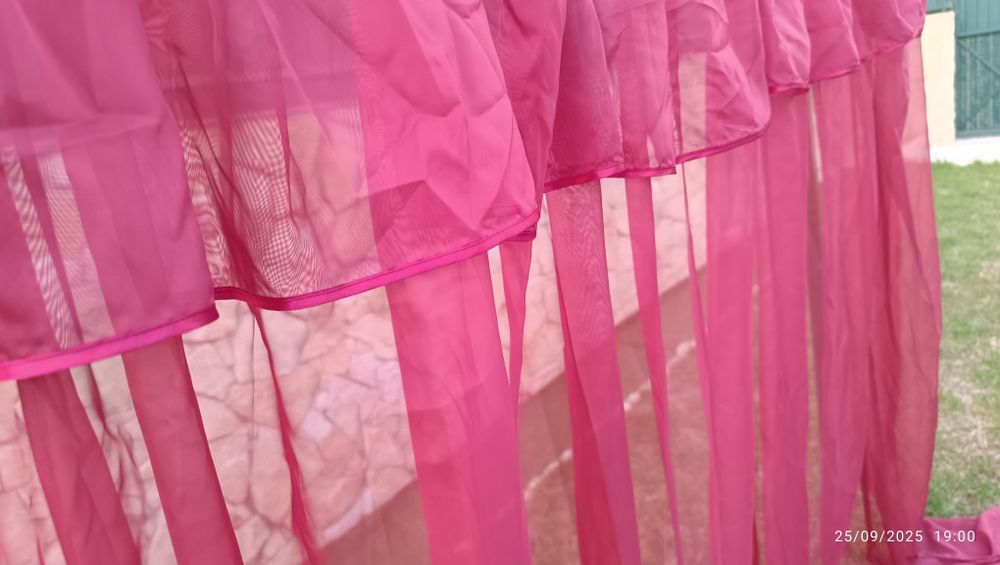 Cortinados transparentes  cor borgonha