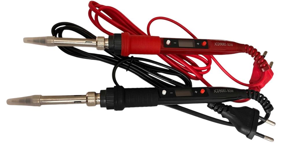 Паяльник з ЖК-дисплеєм JCD 908S 80W червоний/чорний
