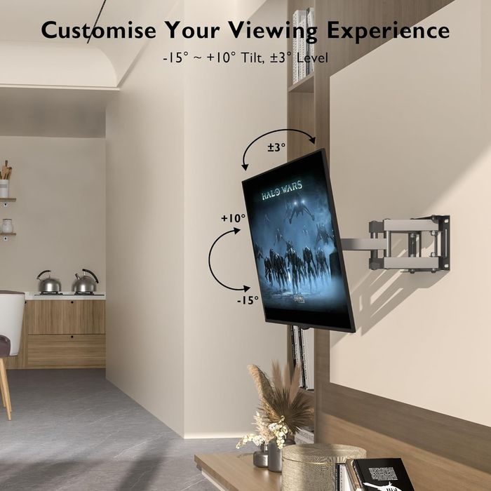 Suporte de parede p ecrãs planos e curvos de 23 a 70 pol, Vesa 400x400