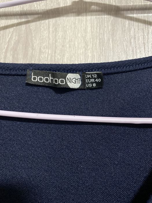 Темно-синя сукня  з нашивкою. Етно мотив