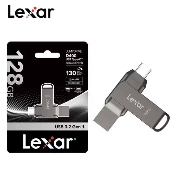 Высокоскоростная USB флешка Lexar 128 ГБ Type-C + USB-A