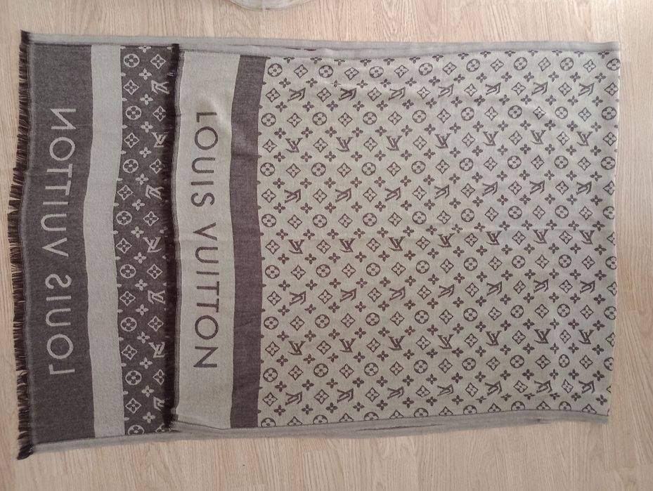 Chusta szal Louis Vuiton brąz/beż