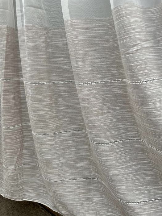 Топ! Тюль бамбук з полосами Гардины льон сітка турецька штори