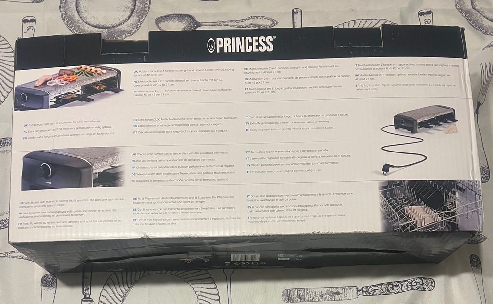 Grelhado raclette 8 - princess - Novo