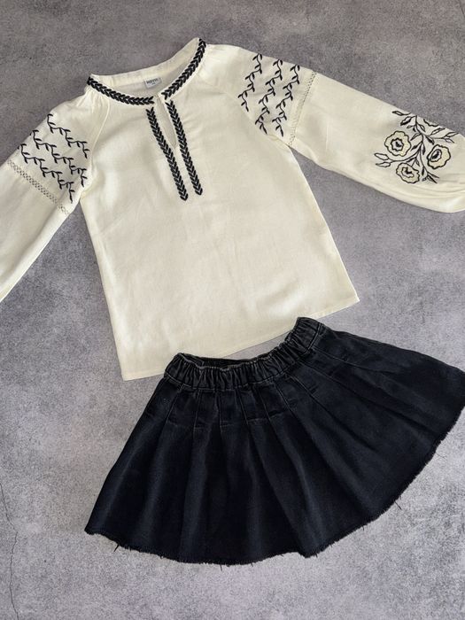 Одяг для школи / вишиванка / спідниця Zara / джинси палацо 110 116 см