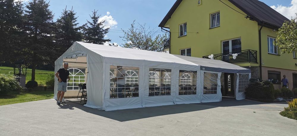 Wynajem Namiot ogrodowy + KRZESŁA STOŁY imprezowy 6x5m urodziny wesela