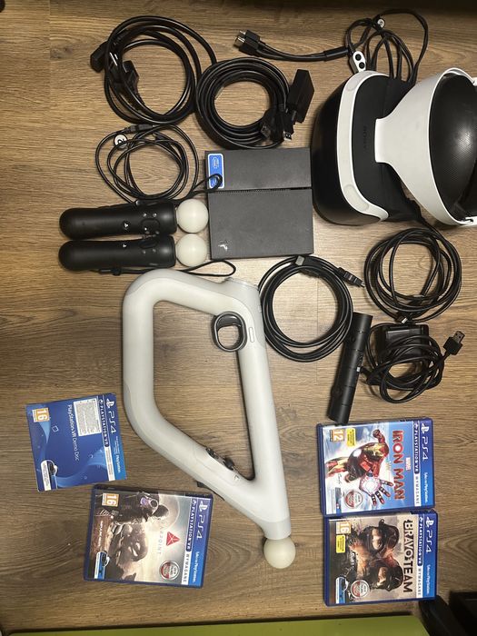 Gogle ps4 vr gen.1 + 3 kontrolery + kamera ruchu + 3 gry + demo gra
