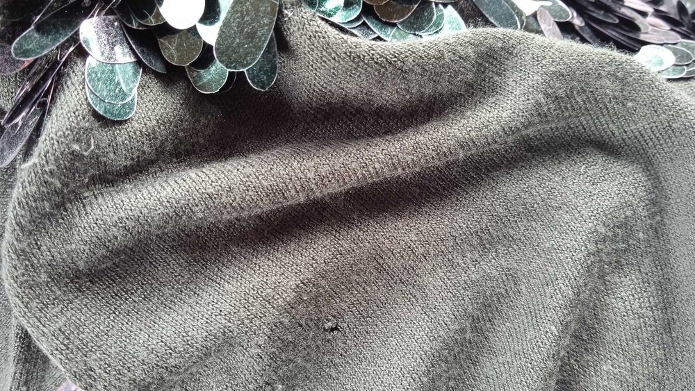 Sweter H&M Zielony Cekiny L 40 Zgniła Zieleń