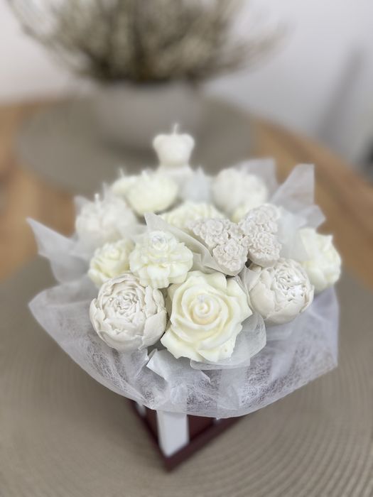 Świece sojowe flower box zapschowy prezent komunia ślub urodziny