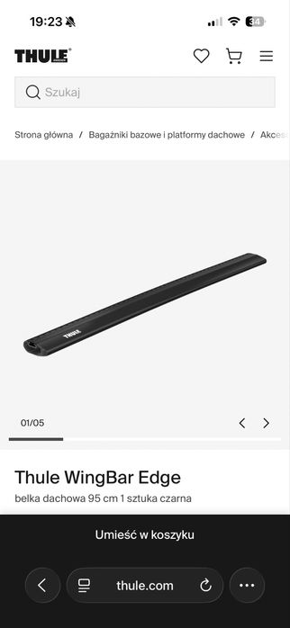 Thule Wingbar Edge 72420 Black 1 szt. Belka dachowa
