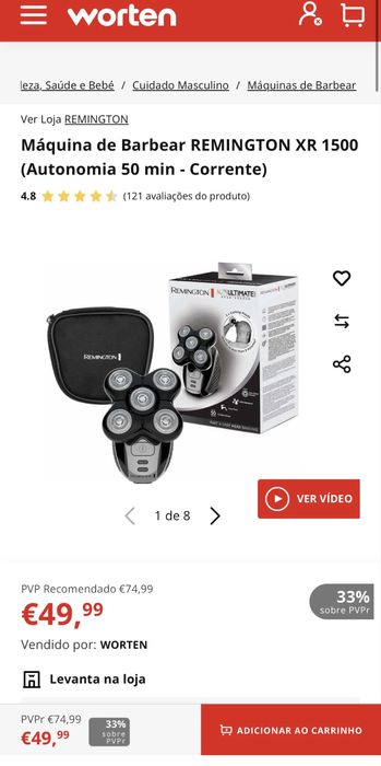 Maquina de Barbear Remington xr 1500