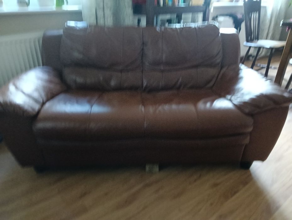 sofa skóra brąz 180cm