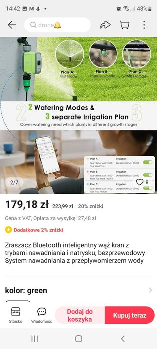Sterownik nawadniania rainpoint 1-strefowy z bluetooth nowy