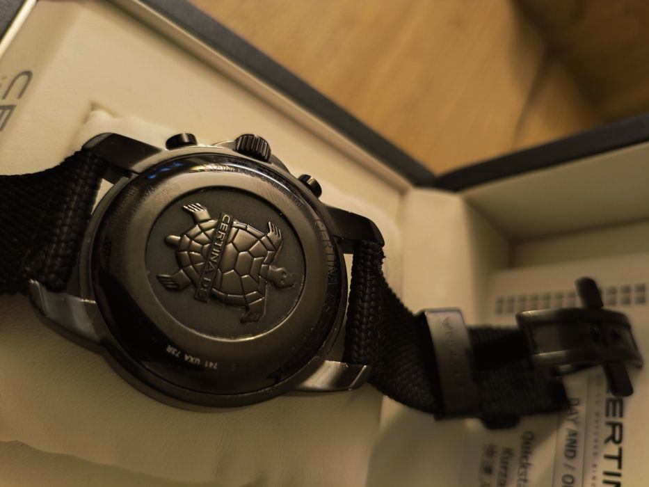 Zegarek Certina DS Podium GMT Chronograph Black PVD | Full Set | Stan Bardzo Dobry Żółte wskazówki!