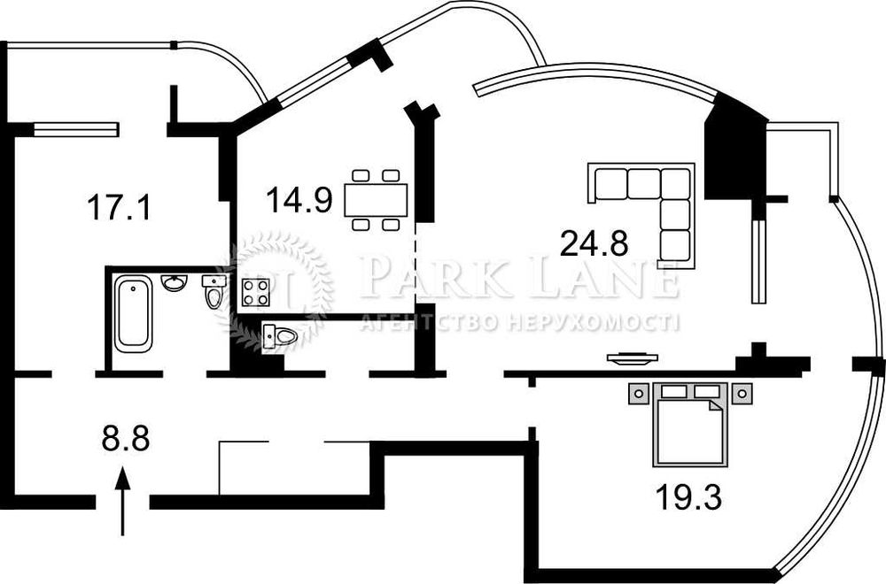 3-кімнатна квартира за адресою (площа 107 м²) - Atlanta.ua - фото 2