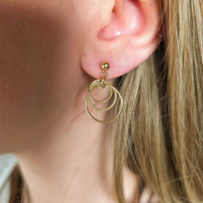 Złote kolczyki na sztyft pr.585 Dall’Acqua OR204623