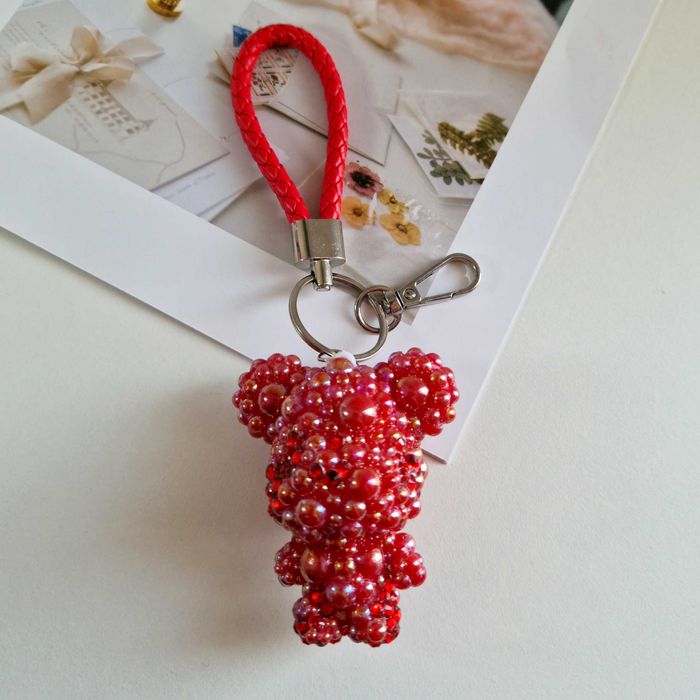 Czerwony miś brelok