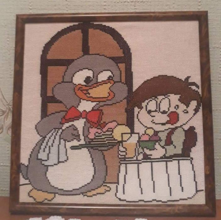 Вишита картина "В кафе"