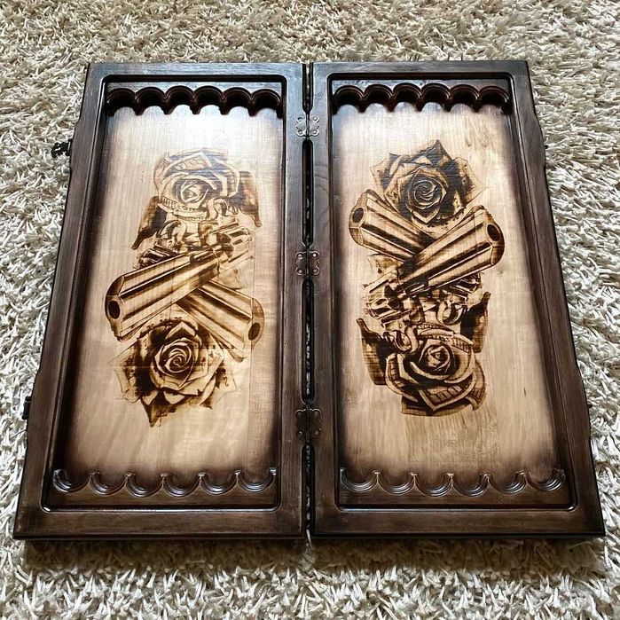 Шахи та Нарди із натурального дерева на подарунок