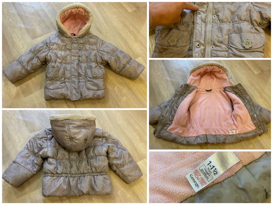 Термо Комбинезон детский на девочку розовый пудра H&M 80 86 92 ромпер